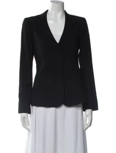 Pre-owned Emporio Armani Linen Blazer In Black