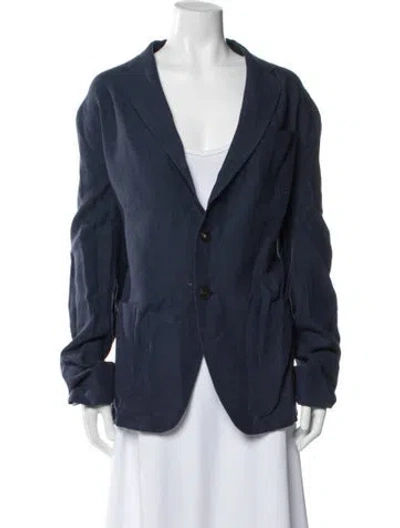 Pre-owned Emporio Armani Linen Blazer In Blue