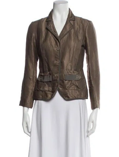 Pre-owned Emporio Armani Linen Blazer In Brown