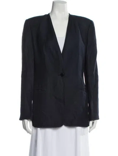 Pre-owned Emporio Armani Linen Blazer In Gray