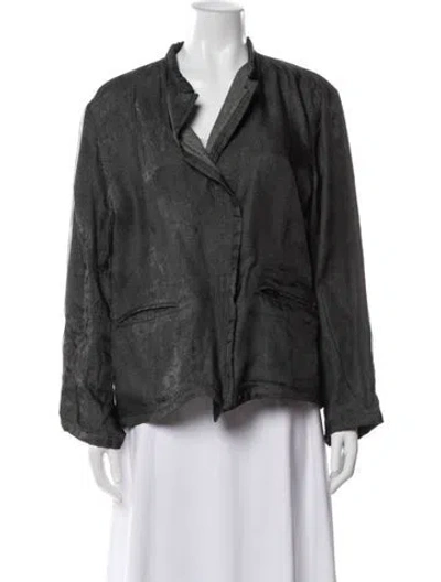Pre-owned Emporio Armani Linen Blazer In Gray