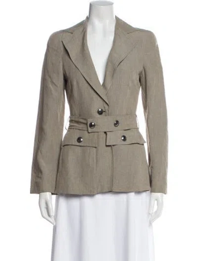 Pre-owned Emporio Armani Linen Blazer In Neutral