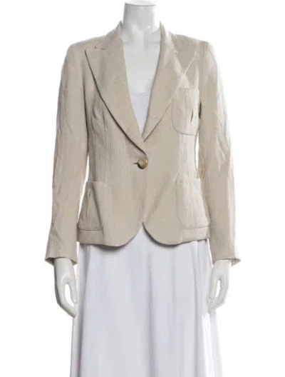 Pre-owned Emporio Armani Linen Blazer In Neutrals