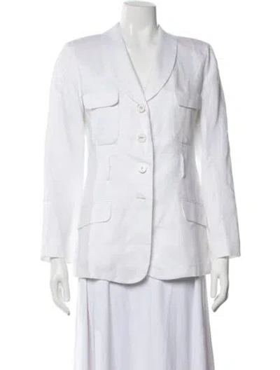 Pre-owned Emporio Armani Linen Blazer In White