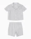 Emporio Armani Linen-blend Shirt And Shorts Set In Beige