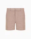Emporio Armani Linen-blend Shorts In Beige