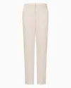 Emporio Armani Linen-blend Trousers With Pleats In Beige