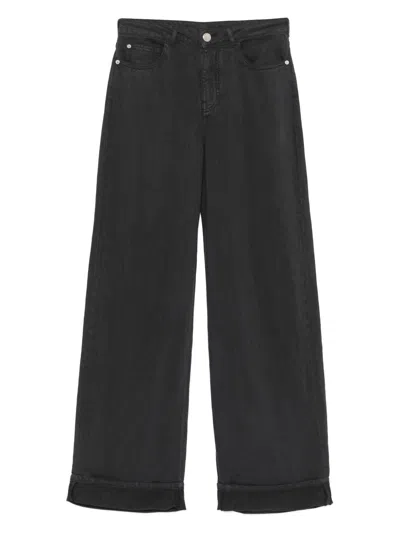 EMPORIO ARMANI EMPORIO ARMANI LINEN BLEND WIDE LEG JEANS