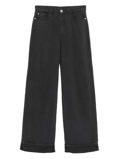 EMPORIO ARMANI EMPORIO ARMANI LINEN BLEND WIDE-LEG JEANS