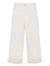 Shop Emporio Armani Linen Blend Wide-leg Jeans In Light Grey