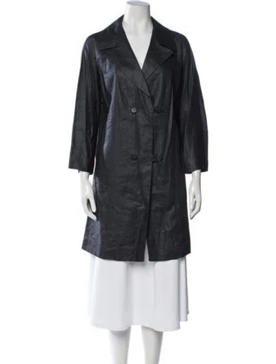 Pre-owned Emporio Armani Linen Coat In Grey