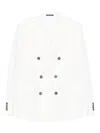 Emporio Armani Double-breasted Blazer Featuring Buttoned Cuffs In White