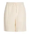 Emporio Armani Linen Drawstring Shorts In White