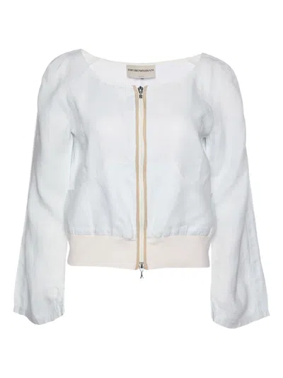 Pre-owned Emporio Armani Linen Jacket In Blue