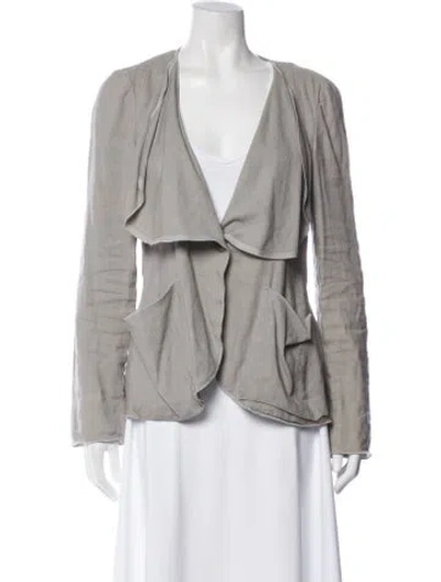Pre-owned Emporio Armani Linen Jacket In Gray