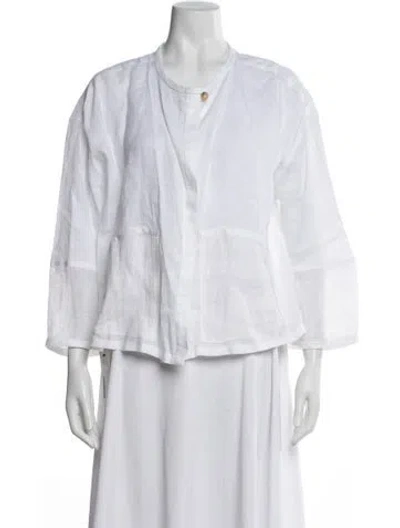 Pre-owned Emporio Armani Linen Jacket In Neutrals