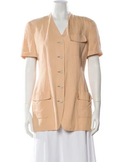 Pre-owned Emporio Armani Linen Jacket In Orange