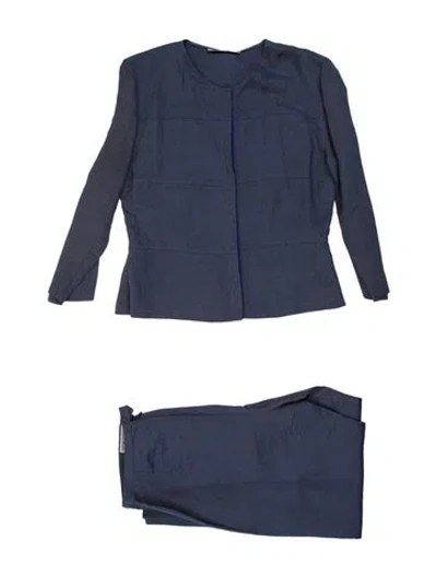 Pre-owned Emporio Armani Linen Pant Set In Blue