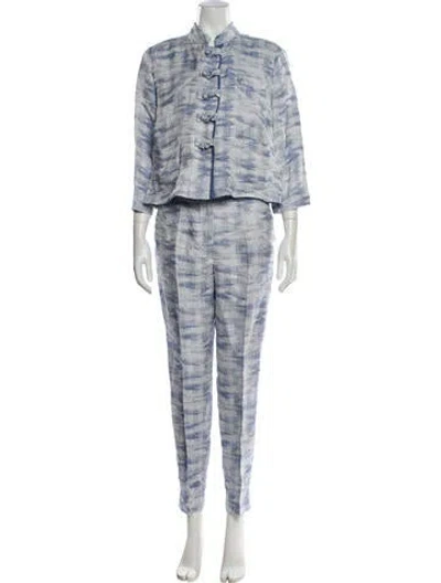 Pre-owned Emporio Armani Linen Printed Pantsuit In Multi