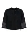 Emporio Armani Panelled Linen Blouse In Negro