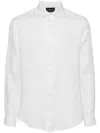 Emporio Armani Long-sleeves Linen Shirt In White