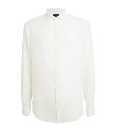 Emporio Armani Linen Shirt In White