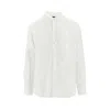 Emporio Armani Linen Shirt With Guru Collar In White