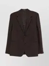 Emporio Armani Linen Single Button Jacket Featuring Pockets In Brown