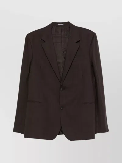 EMPORIO ARMANI LINEN SINGLE BUTTON JACKET FEATURING POCKETS