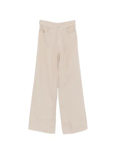 Emporio Armani Linen Trousers In Beige