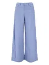 Emporio Armani Linen Trousers In Blue