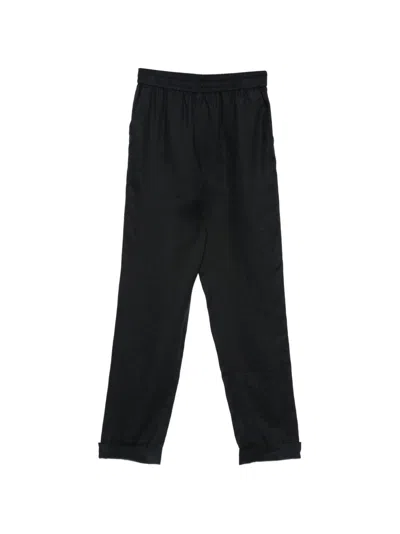 Emporio Armani Linen Trousers In Black