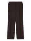 Emporio Armani Linen Trousers With Pleated Front And Side Pockets In Brown