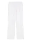 Emporio Armani Linen Trousers With Pleated Front And Side Pockets In White