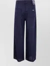 Emporio Armani Linen Trousers With Back Pockets And Patch Detail