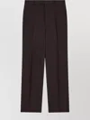 Emporio Armani Linen Trousers With Pleated Front And Side Pockets In Brown