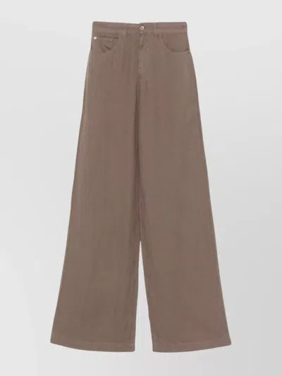 Emporio Armani Linen Trousers With Wide Legs And Pockets