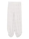 Emporio Armani Linen Trousers With Elastic Waistband And Ankle Ties In Beige