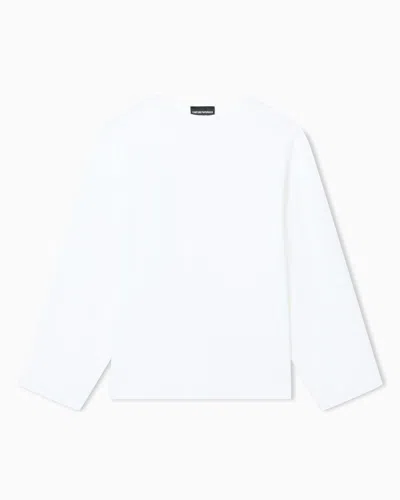 Emporio Armani Links Openwork Sweater In White