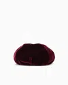 Emporio Armani Liquid Velvet Beret In Burgundy