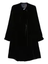Emporio Armani Liquid-velvet Buttoned Coat In Black