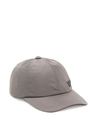 Emporio Armani Logo Adjustable Strap Baseball Cap In Gray