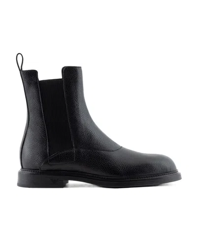 EMPORIO ARMANI LOGO AND ANKLE BOOTS