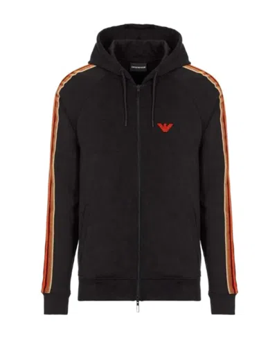 Emporio Armani Logo And Hat Casual Jacket In Black