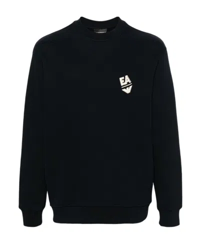 EMPORIO ARMANI LOGO-APPLIQUÉ COTTON SWEATSHIRT