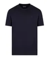 Emporio Armani Crew Neck Modal Blend Short Sleeve Top In Black