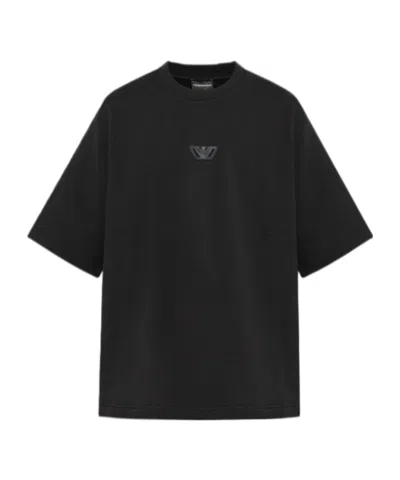Emporio Armani Logo-appliqué Cotton T-shirt In Black