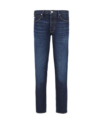 Emporio Armani Logo-appliqué Jeans In Blue