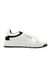 Emporio Armani Leather Sneakers With Eagle Plate In White