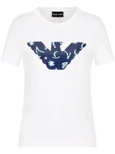 Emporio Armani Logo-appliqué Cotton T-shirt In White